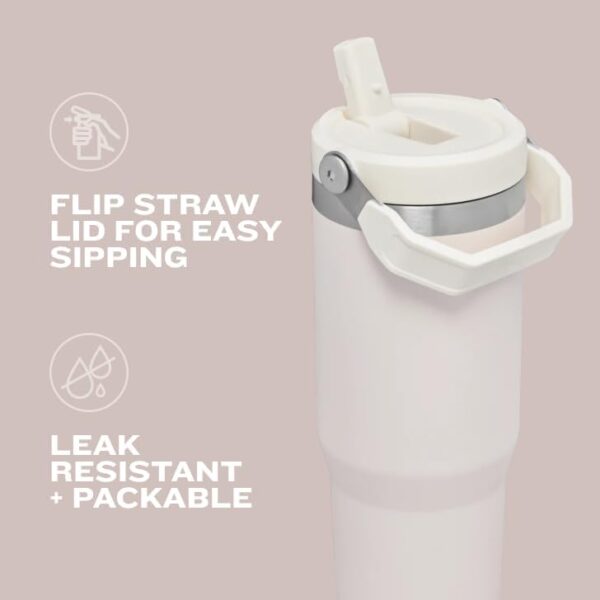 Stanley IceFlow Flip Straw Tumbler with Handle 30 oz | Twist On Lid and Flip Up Straw | Leak Resistant Water Bottle | Insulated Stainless Steel |BPA-Free | Lilac - Image 3