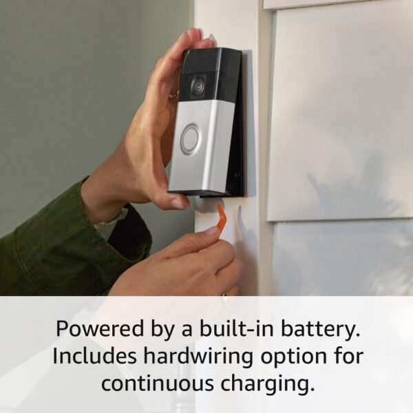 Ring Battery Doorbell, Head-to-Toe Video, Live View with Two-Way Talk, and Motion Detection & Alerts (newest model), Satin Nickel - Image 3