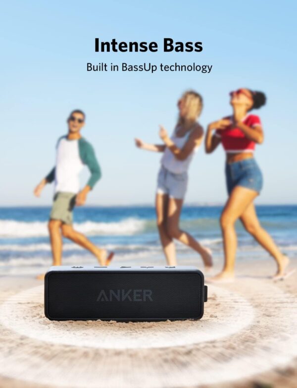 Anker Soundcore 2 Portable Bluetooth Speaker with Stereo Sound, Bluetooth 5, Bassup, IPX7 Waterproof, 24-Hour Playtime, Wireless Stereo Pairing, Speaker for Home, Outdoors, Travel - Image 2