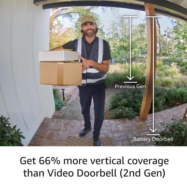 Ring Battery Doorbell, Head-to-Toe Video, Live View with Two-Way Talk, and Motion Detection & Alerts (newest model), Satin Nickel - Image 5