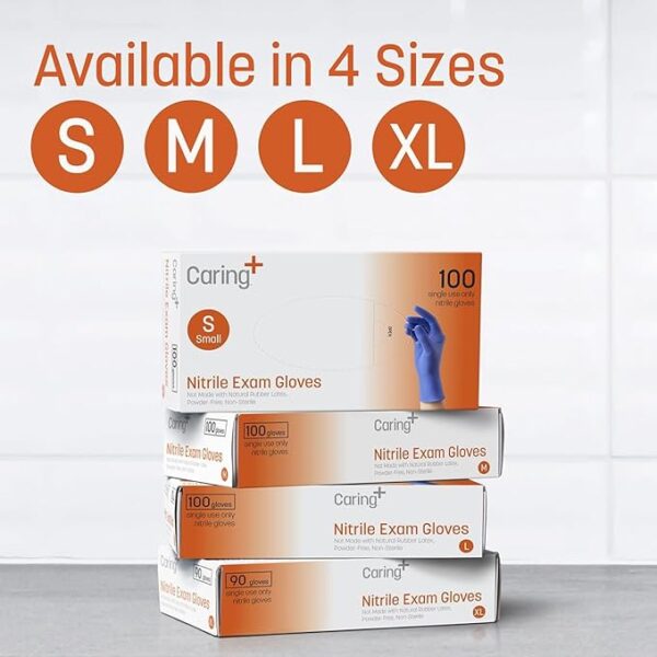 Caring Nitrile Exam Gloves - Image 3