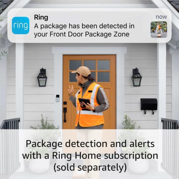 Ring Battery Doorbell, Head-to-Toe Video, Live View with Two-Way Talk, and Motion Detection & Alerts (newest model), Satin Nickel - Image 4