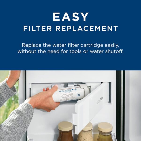 GE XWFE Refrigerator Water Filter, Genuine Replacement Filter, Certified to Reduce Lead, Sulfur, and 50+ Other Impurities, Replace Every 6 Months for Best Results, Pack of 1 - Image 5