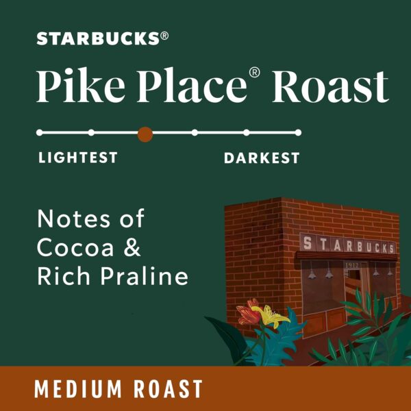 Starbucks K-Cup Coffee Pods, Medium Roast Coffee, Pike Place Roast for Keurig Brewers, 100% Arabica, 4 boxes (96 pods total) - Image 3