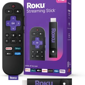 Roku Streaming Stick HD 2025 — HD Streaming Device for TV with Roku Voice Remote, Free & Live TV