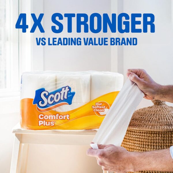 Scott ComfortPlus Toilet Paper, 12 Double Rolls, 231 Sheets per Roll, Septic-Safe, 1-Ply Toilet Tissue - Image 4