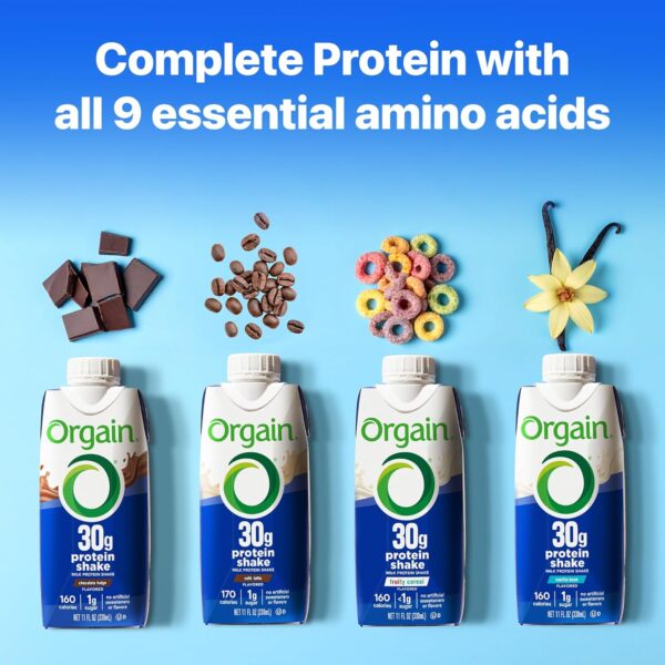 Orgain 30g High Protein Shake, Dairy Isolate Milk Protein, Chocolate Fudge, 6g BCAAs, 1g Sugar Per Serving, Meal Replacement, Ready to Drink, Keto Friendly, Gluten-Free 11 Fl Oz (Pack of 12) - Image 6