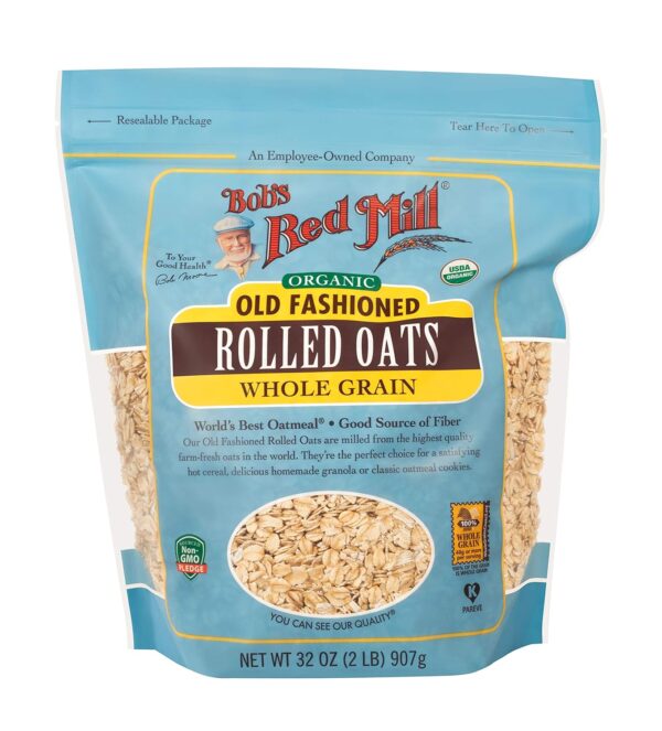 Bob's Red Mill Organic Old Fashioned Rolled Oats, 32oz (Pack of 1) - Non GMO, Whole Grain, Vegan, Kosher - Image 9