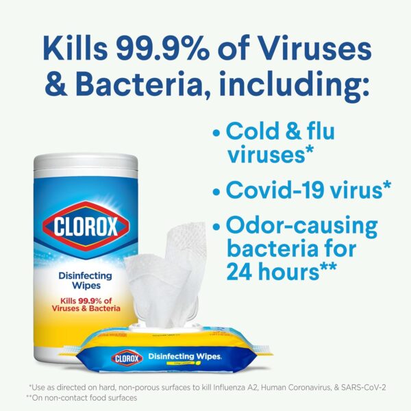 Clorox Disinfecting Wipes Value Pack, Household Essentials, 75 Count, Pack of 3 (Package May Vary) - Image 3