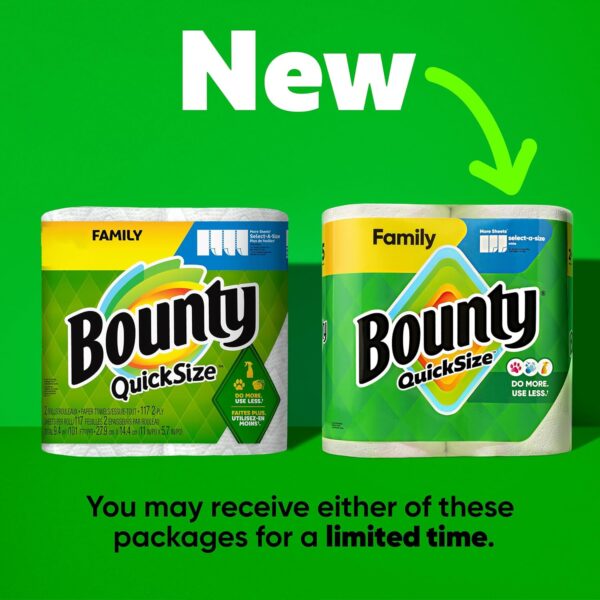 Bounty Quick Size Paper Towels, White, 8 Family Rolls = 20 Regular Rolls (Packaging May Vary) - Image 5