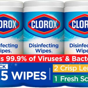 Clorox Disinfecting Wipes Value Pack, Household Essentials, 75 Count, Pack of 3 (Package May Vary)