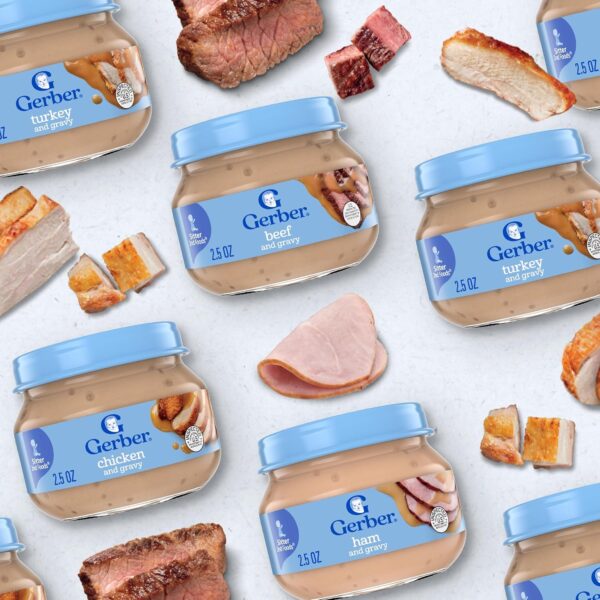 Gerber Stage 2, Chicken and Gravy Jar, Baby Food, Mealtime Poultry Puree, 10-Pack - Image 4