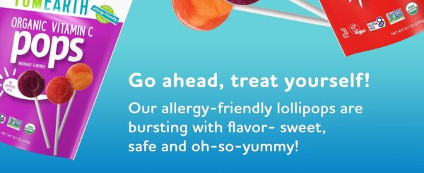 YumEarth Organic Vitamin C Pops Variety Pack, 60 Fruit Flavored Favorites Lollipops, Allergy Friendly, Gluten Free, Non-GMO, Vegan, No Artificial Flavors or Dyes - Image 2